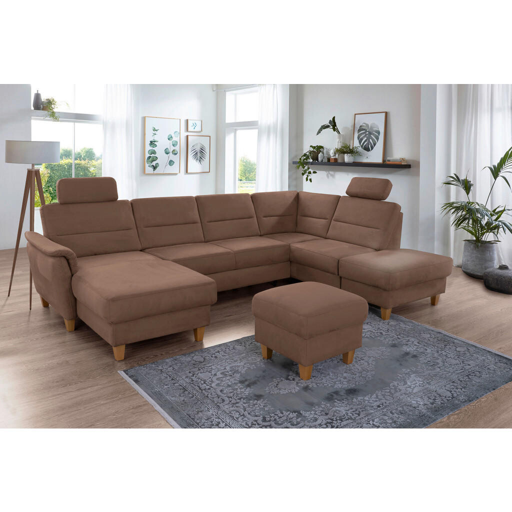 Sit & More SEDACÍ SOUPRAVA, textil, hnědá