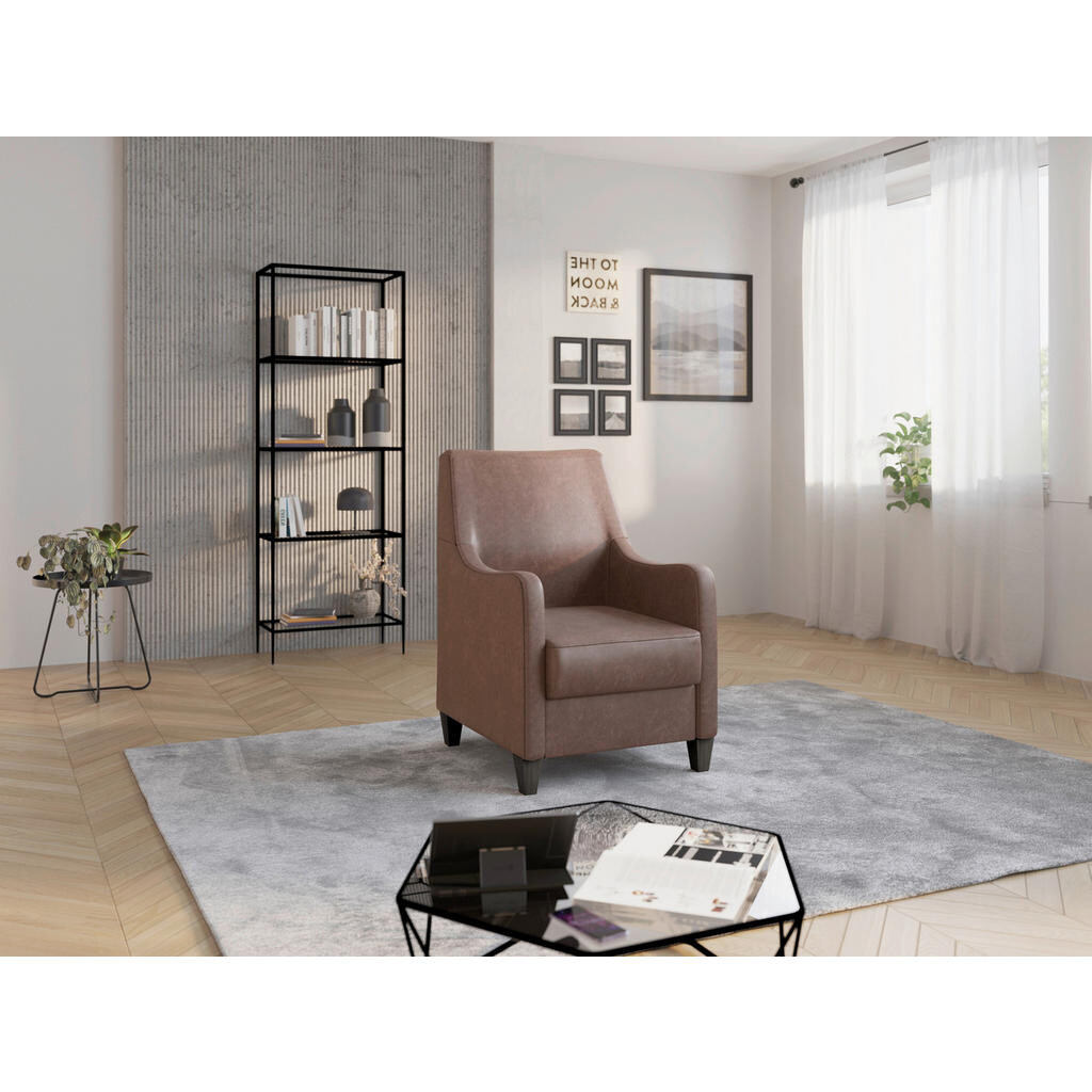 Sit & More KŘESLO, textil, barvy lískového ořechu