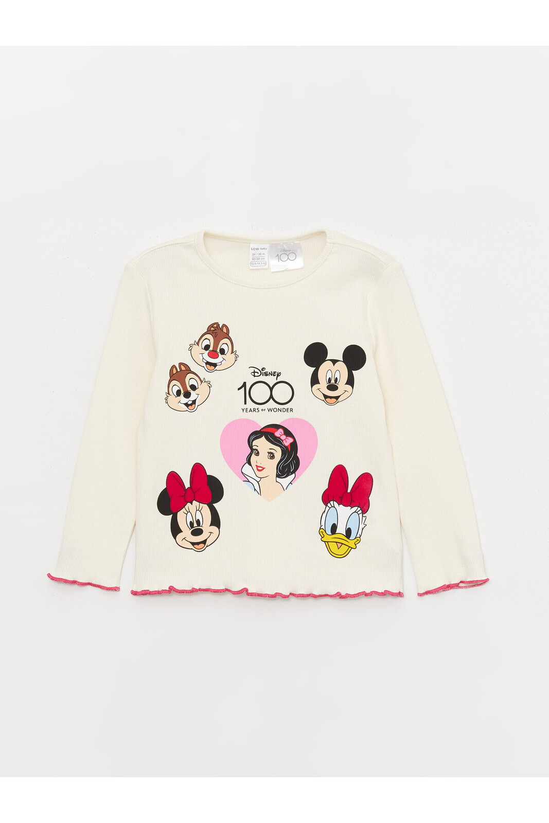 LC Waikiki Dívčí tričko s dlouhým rukávem a potiskem Disney