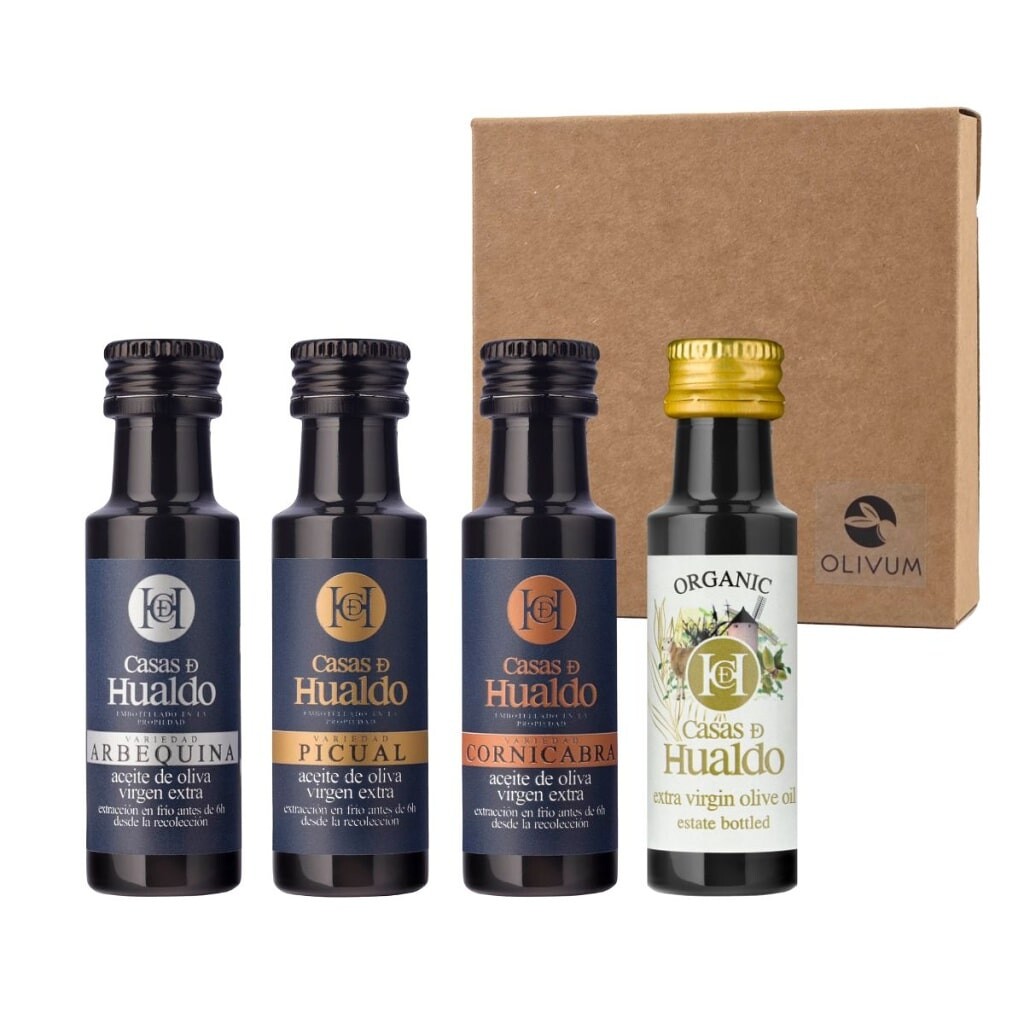 Testovací sada prémiových olivových olejů Casas de Hualdo APCE (4 x 25 ml)