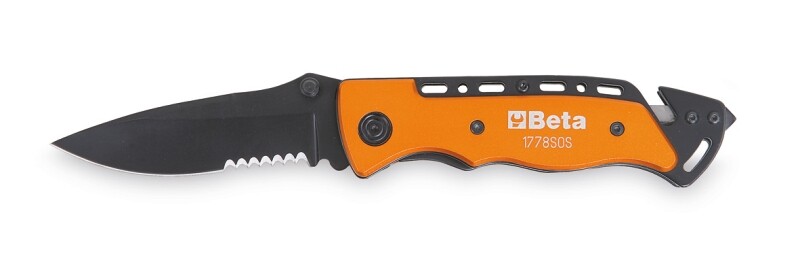 Beta tools Servisní auto nůž s kladivem na proražení skla a řezák na bezpečnostní pásy v kufříku
