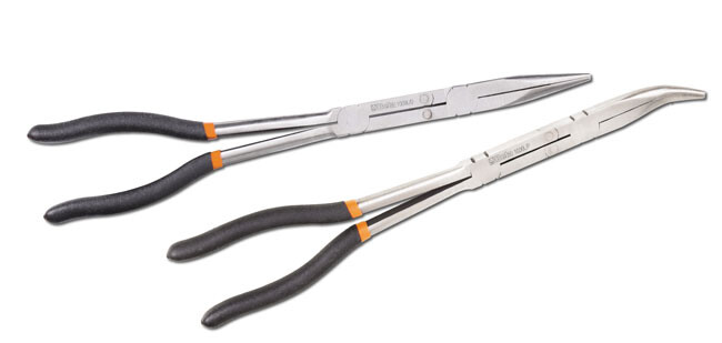 Beta tools Set 2 extra dlouhých kleští, s vroubkovanými otočnými čelistmi