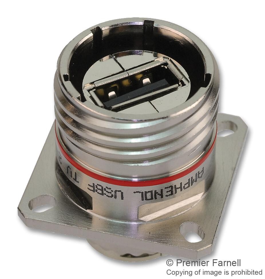 Amphenol Socapex Usbftv21Zn Usb Adapter, 2.0 Type A Rcpt-Rcpt
