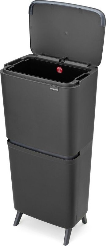Tmavě šedý plastový odpadkový koš 20+25 l na tříděný odpad SortUp Recycle Hi – Brabantia