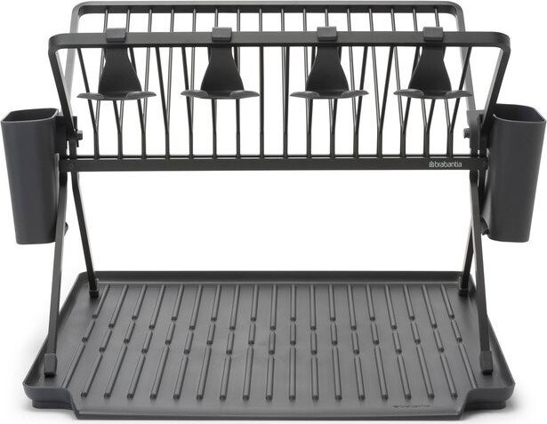 Tmavě zelený kovový dvoupatrový odkapávač 42x51 cm – Brabantia