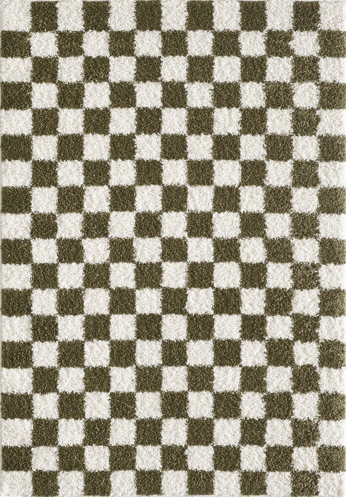 Tmavě zelený/krémový koberec 160x230 cm Grida – ESTE