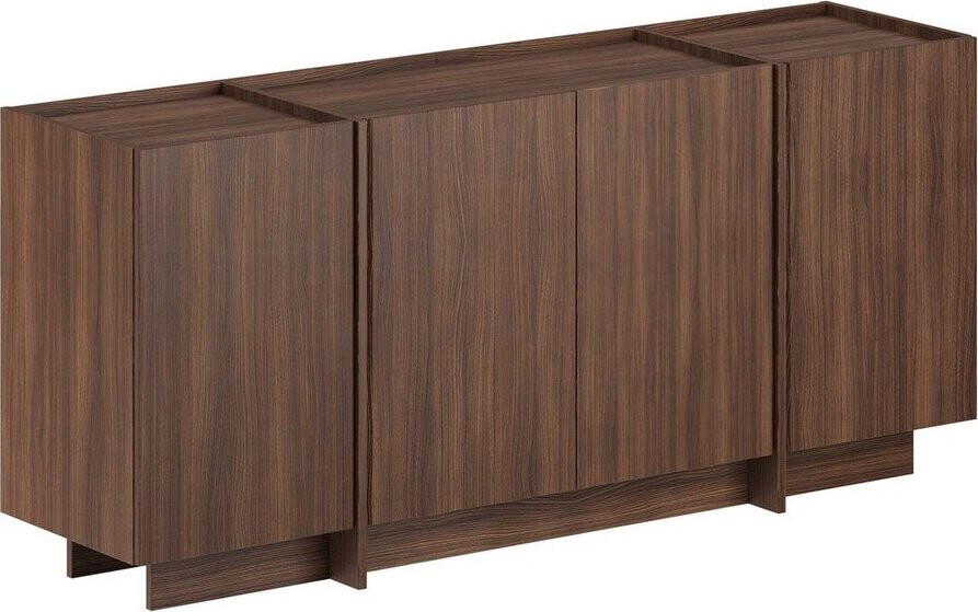 Komoda v dekoru ořechu s dírou na kabely v tmavě přírodní barvě 180x80x45 cm Dorma – Kalune Design