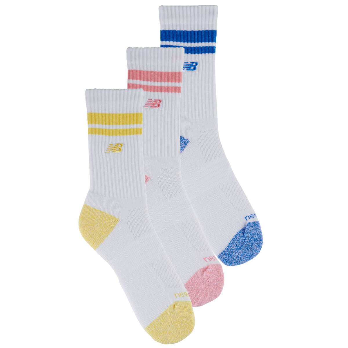 New Balance  ACTIVE LIFESTYLE STRIPED CREW SOCKS 3 PACK  Bílá