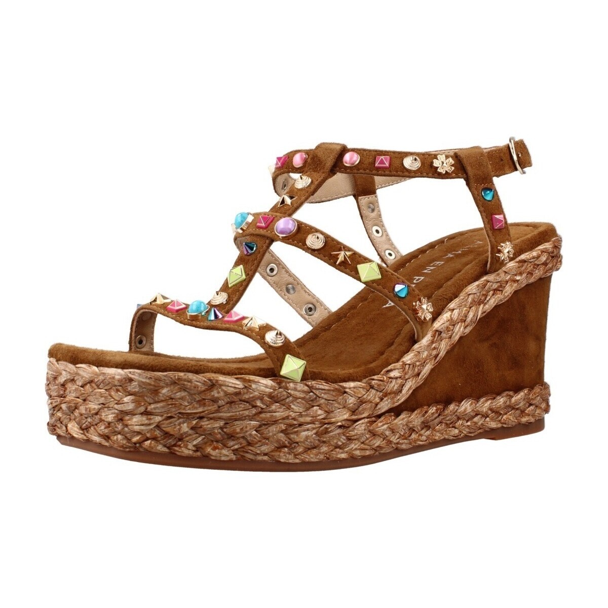 ALMA EN PENA  Sandalia Platafroma Suede  Hnědá