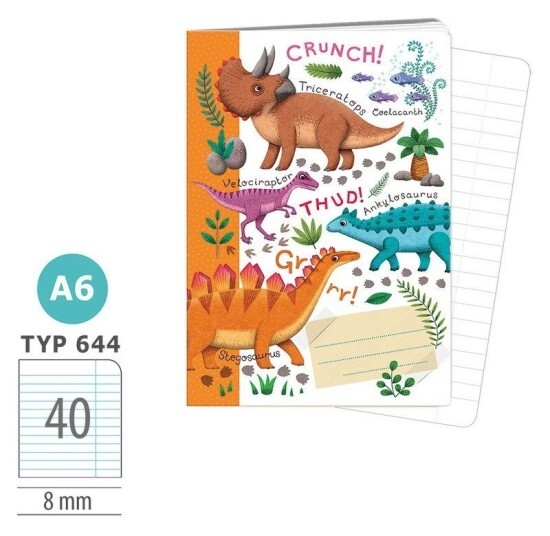 Argus Školní sešit 644 - Dinosauři - A6, linkovaný, 40 listů 1598-0425