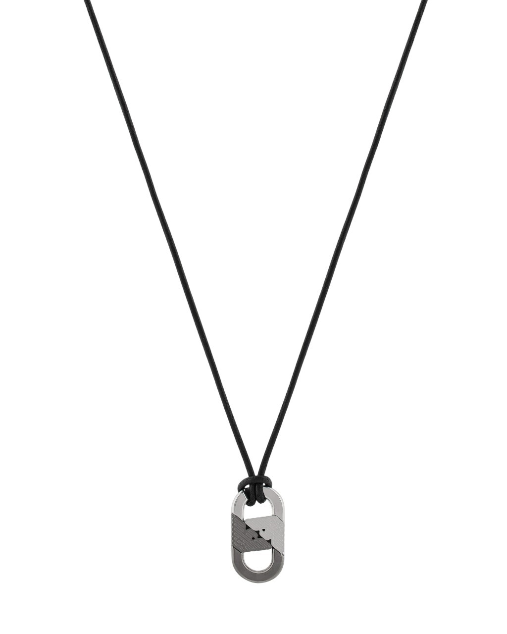 Emporio Armani Černý pánský náhrdelník Eagle Logo EGS3170040