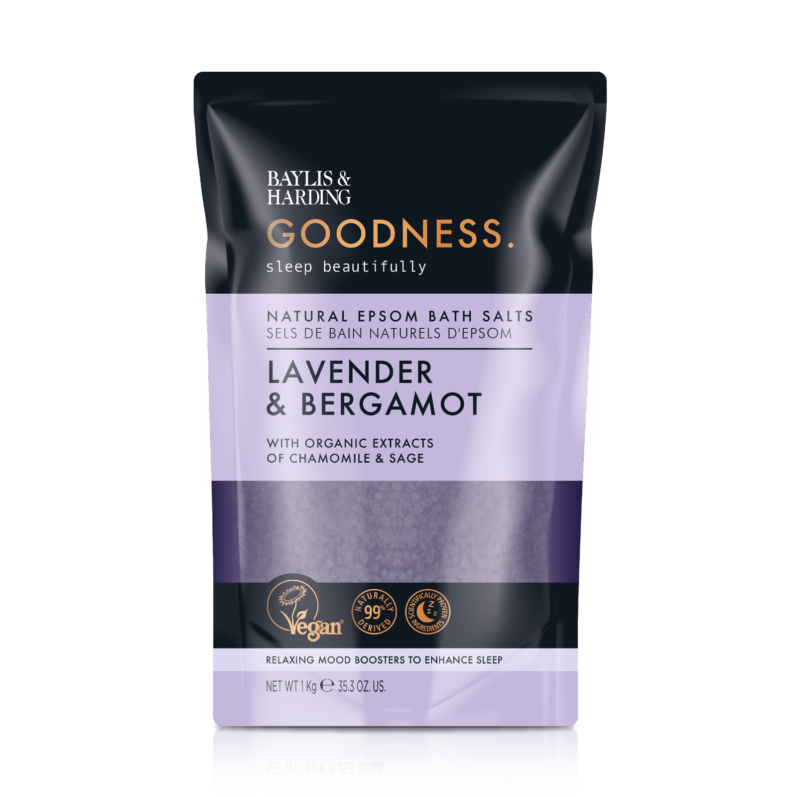 Baylis & Harding Sůl do koupele Goodness Sleep Levandule & Bergamot Bath Salts 1000 g