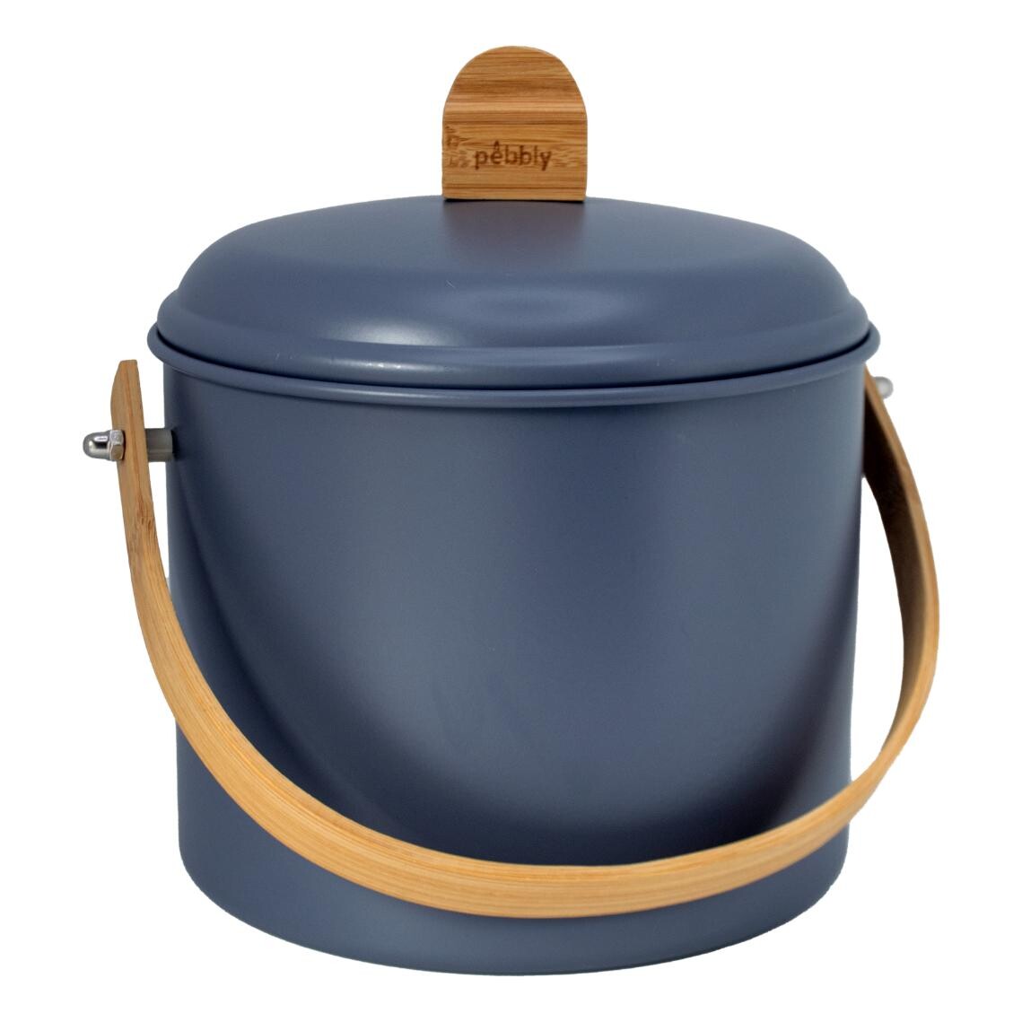 Pebbly Kompostér NBA313 3,5 l, břidlicová, ocel / bambus, Pebby