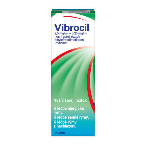 VIBROCIL 2,5MG/ML+0,25MG/ML nosní podání sprej, roztok 1X15ML