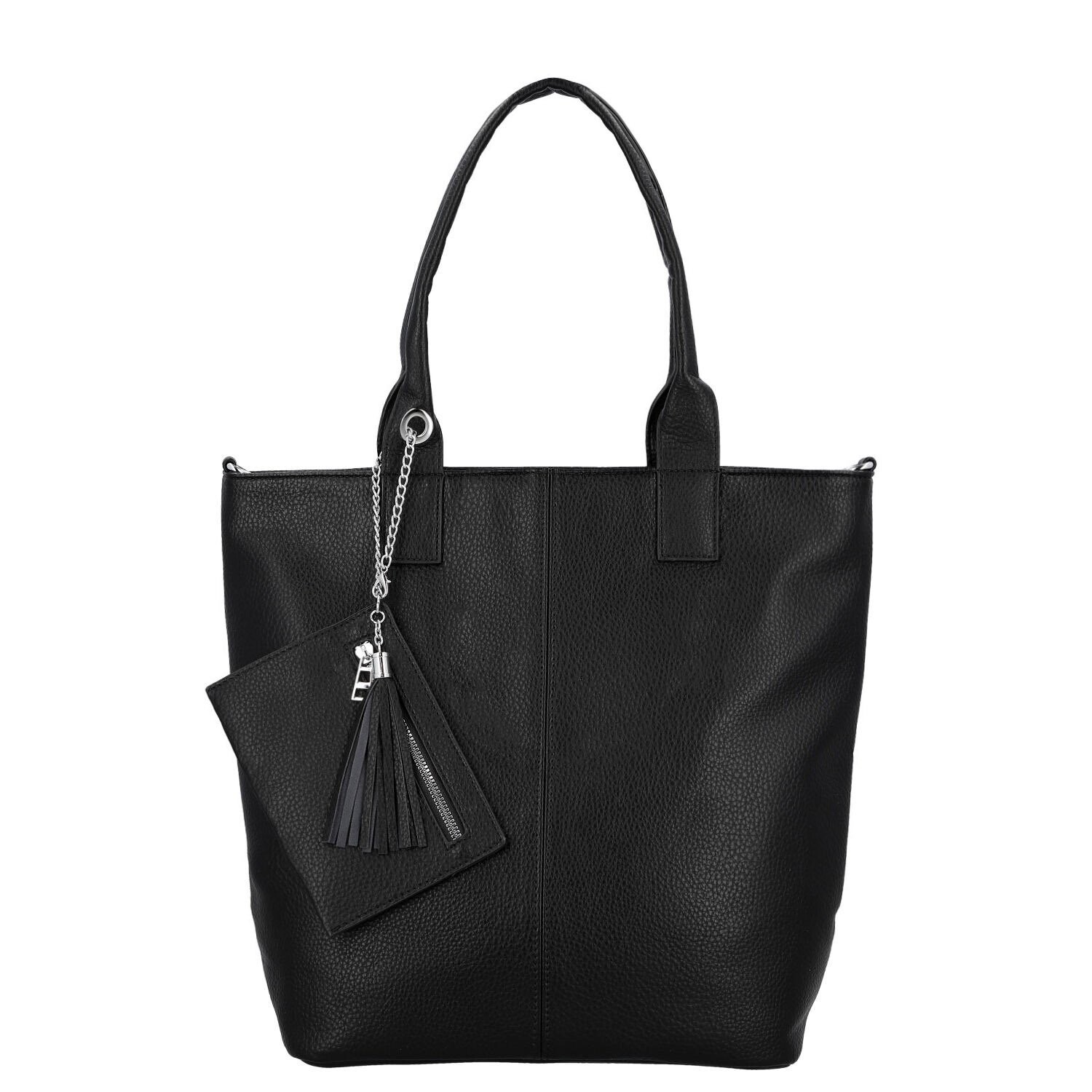 Elegantní shopper kabelka na rameno Darcia, černá