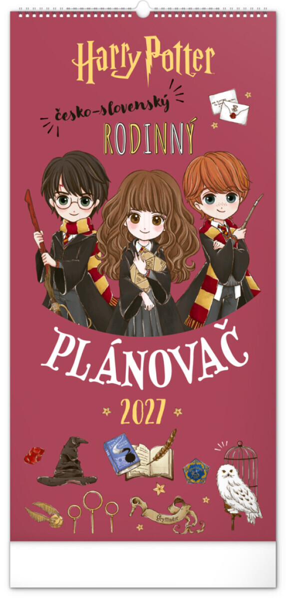 Nástěnný kalendář Rodinný plánovací Harry Potter 2027
