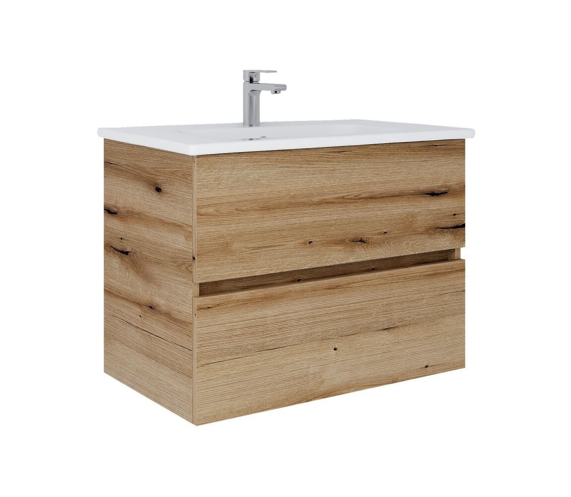 Dřevojas - Koupelnová skříňka s umyvadlem BANO 78x47 cm dub/bílá 8590828025092