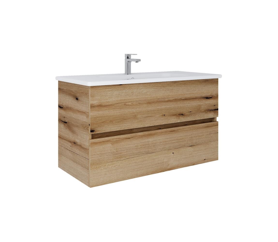 Dřevojas - Koupelnová skříňka s umyvadlem BANO 100x47 cm dub/bílá 8590828025122