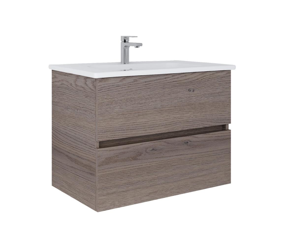 Dřevojas - Koupelnová skříňka s umyvadlem BANO 78x47 cm tmavý dub/bílá 8590828025108