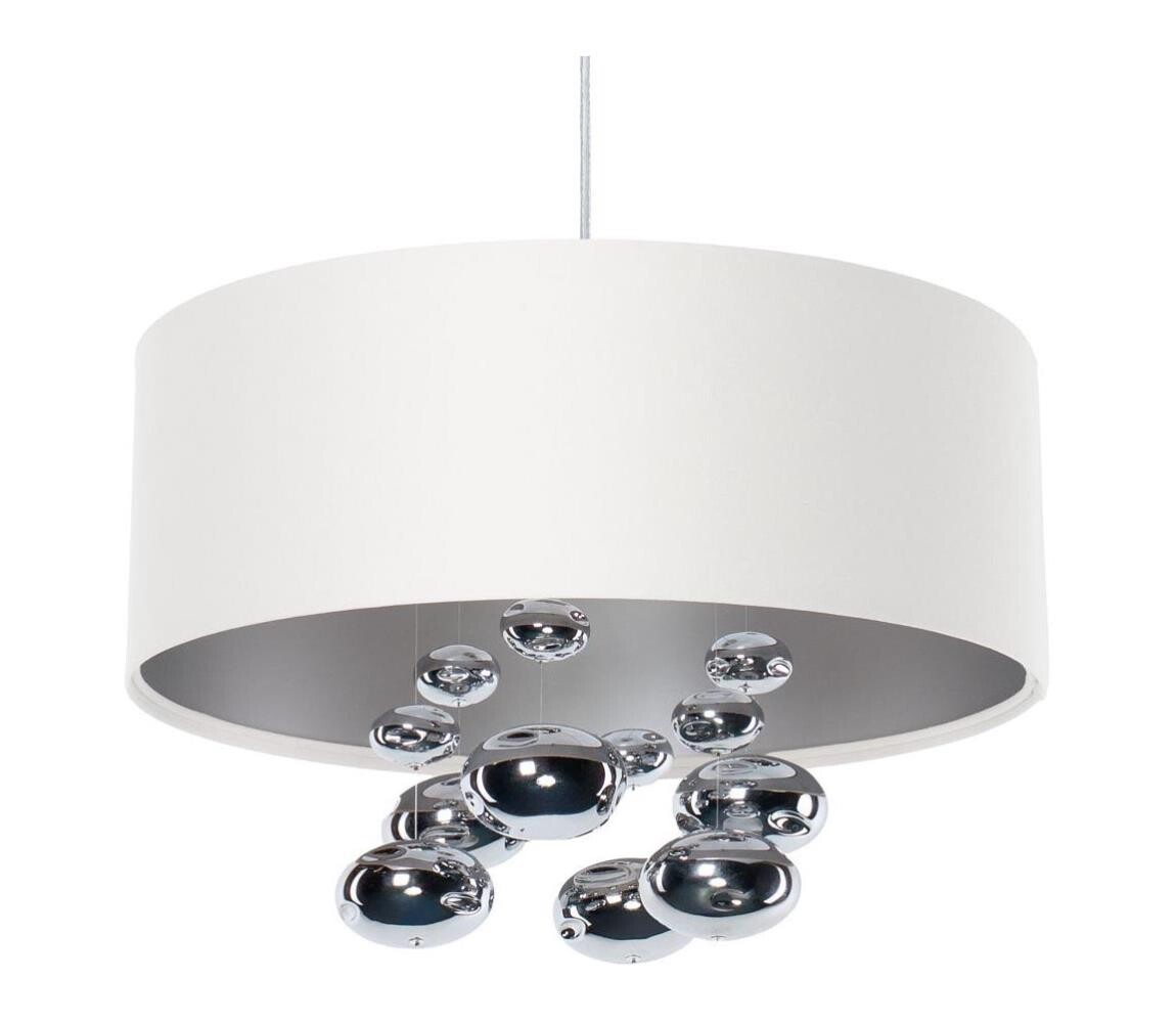 Lustr na lanku BUBBLE 1xE27/60W/230V pr. 40 cm bílá 01B-006-40