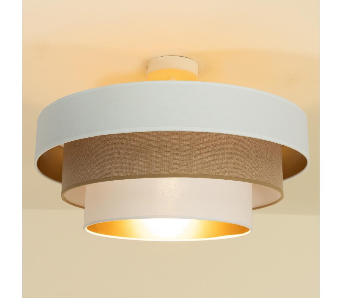 Přisazený lustr WENTA 1xE27/60W/230V pr. 50 cm béžová/juta H0053