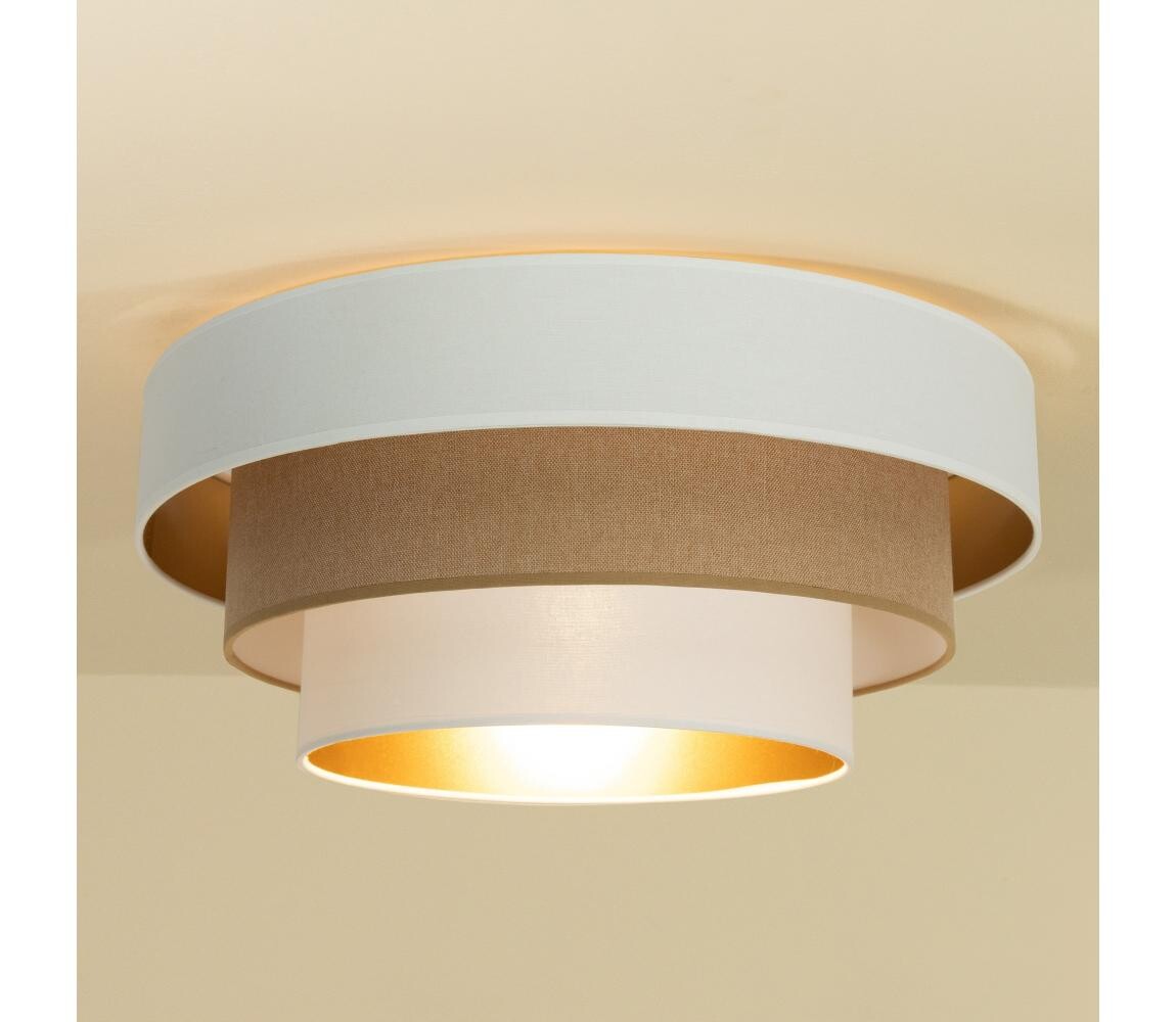 Stropní svítidlo WENTA 1xE27/60W/230V pr. 50 cm bílá/hnědá H0054