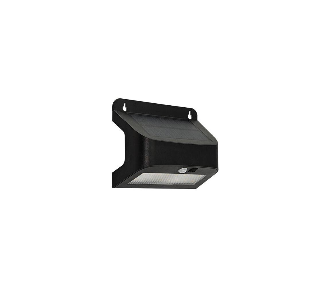 LED Solární nástěnné svítidlo se sen SOLTO LED/6W/3,7V 4000K IP54 2400 mAh černá OE-STLR64-00