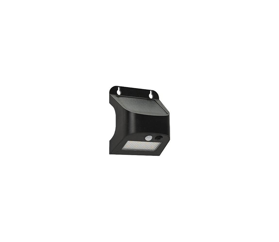 LED Solární nástěnné svítidlo se sen SOLTO LED/3W/3,7V 4000K IP54 1200 mAh černá OE-STSR34-00