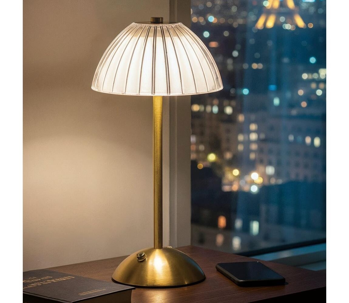 LED Stmívatelná nabíjecí stolní lampa PARIS LED/2W/5V 800 mAh zlatá 12501