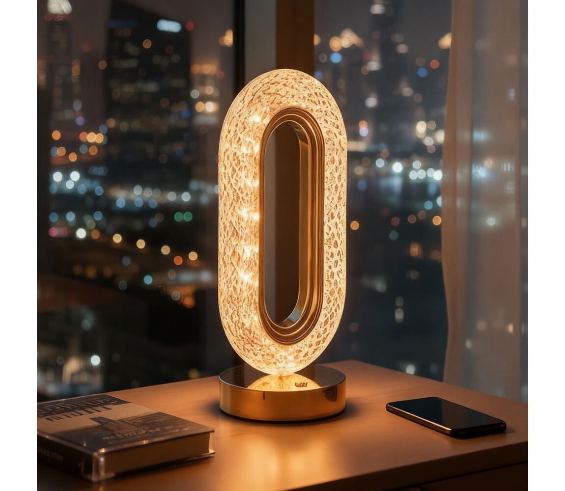LED Stmívatelná nabíjecí stolní lampa DUBAI LED/2W/5V 400 mAh zlatá 12504