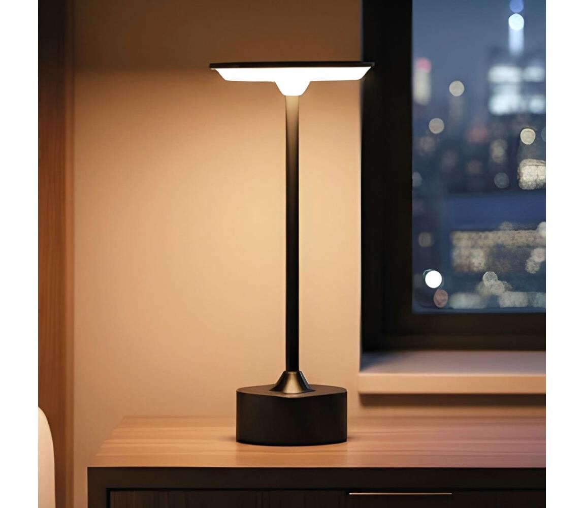 LED Stmívatelná nabíjecí stolní lampa NEW YORK LED/1,8W/5V 1200 mAh černá 12502B