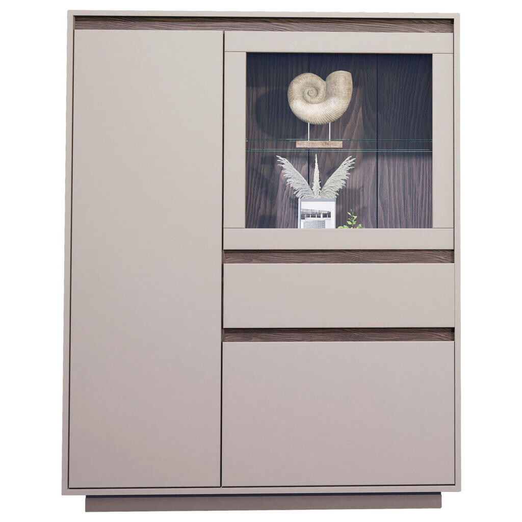 Stylife VYSOKÁ KOMODA, barvy ořechu, kašmírová, 110/141/41 cm