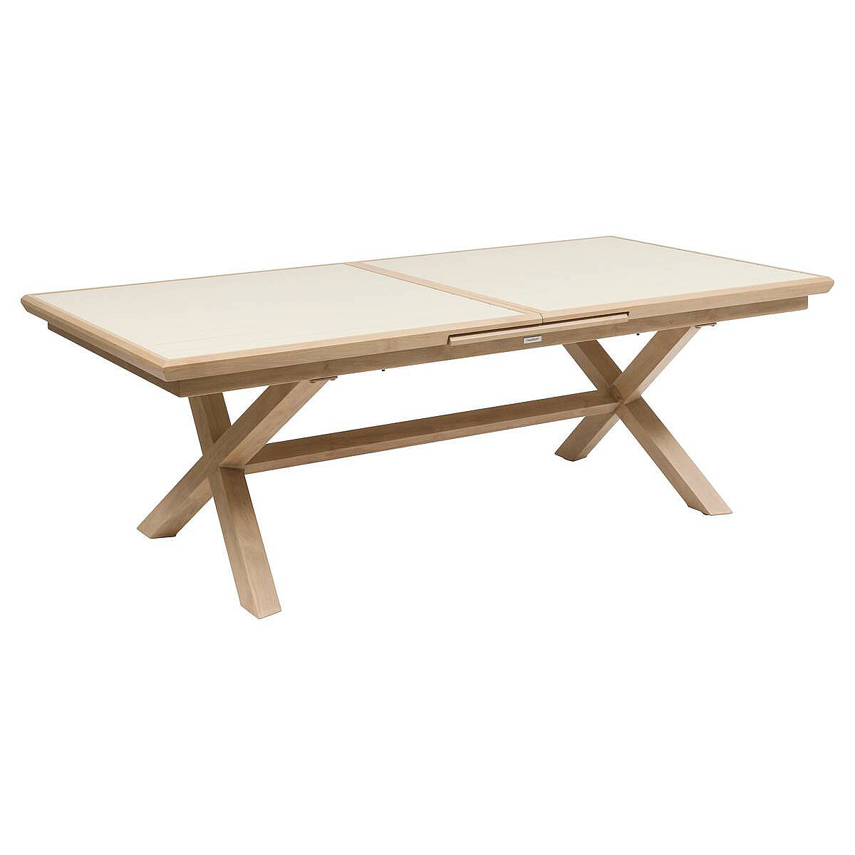 DEOKORK Hliníkový stůl BERGAMO 220/279 cm (efekt dřeva)