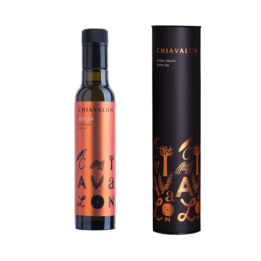 Chiavalon Atilio 250 ml - prémiový olivový olej na steaky v černé dárkové tubě