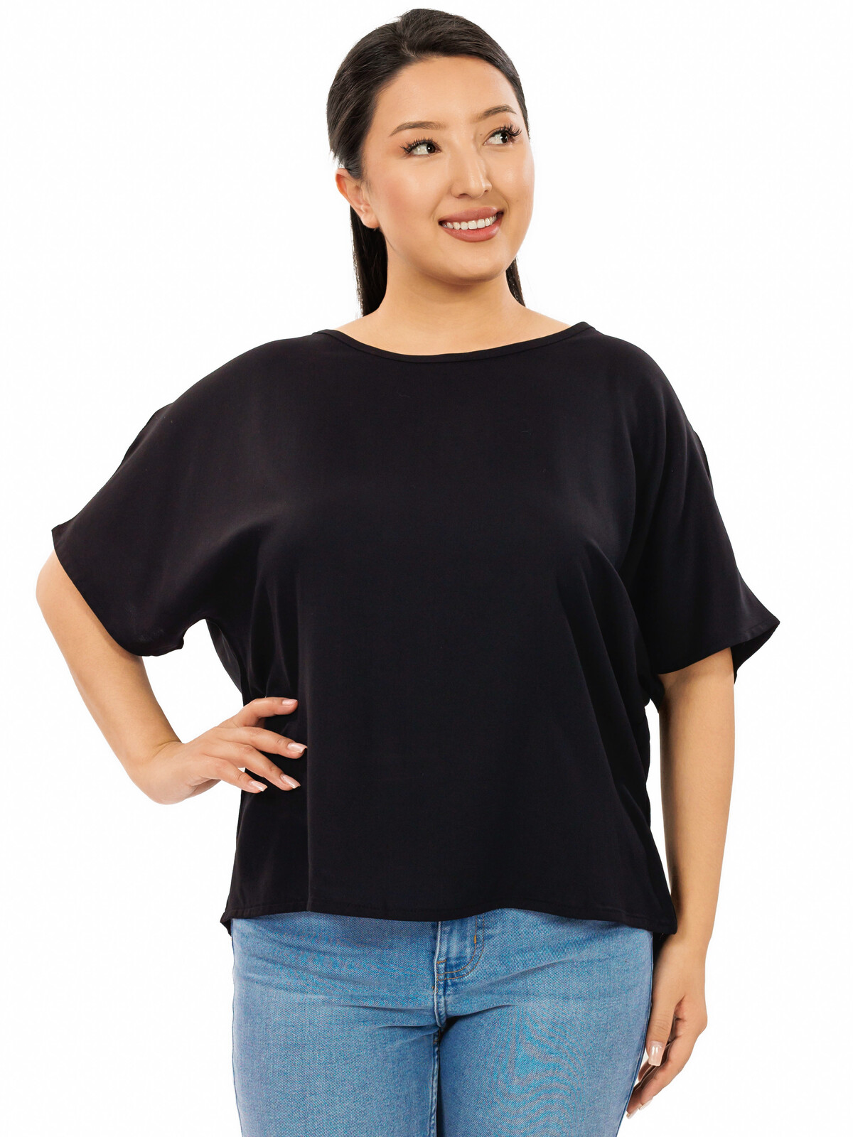 Himalife Oversize top Plain Sara - černá Velikost: S/M