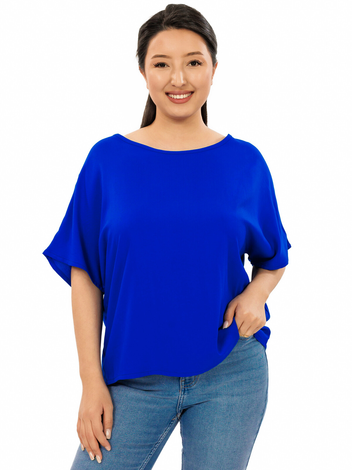 Himalife Oversize top Plain Sara - královská modrá Velikost: S/M