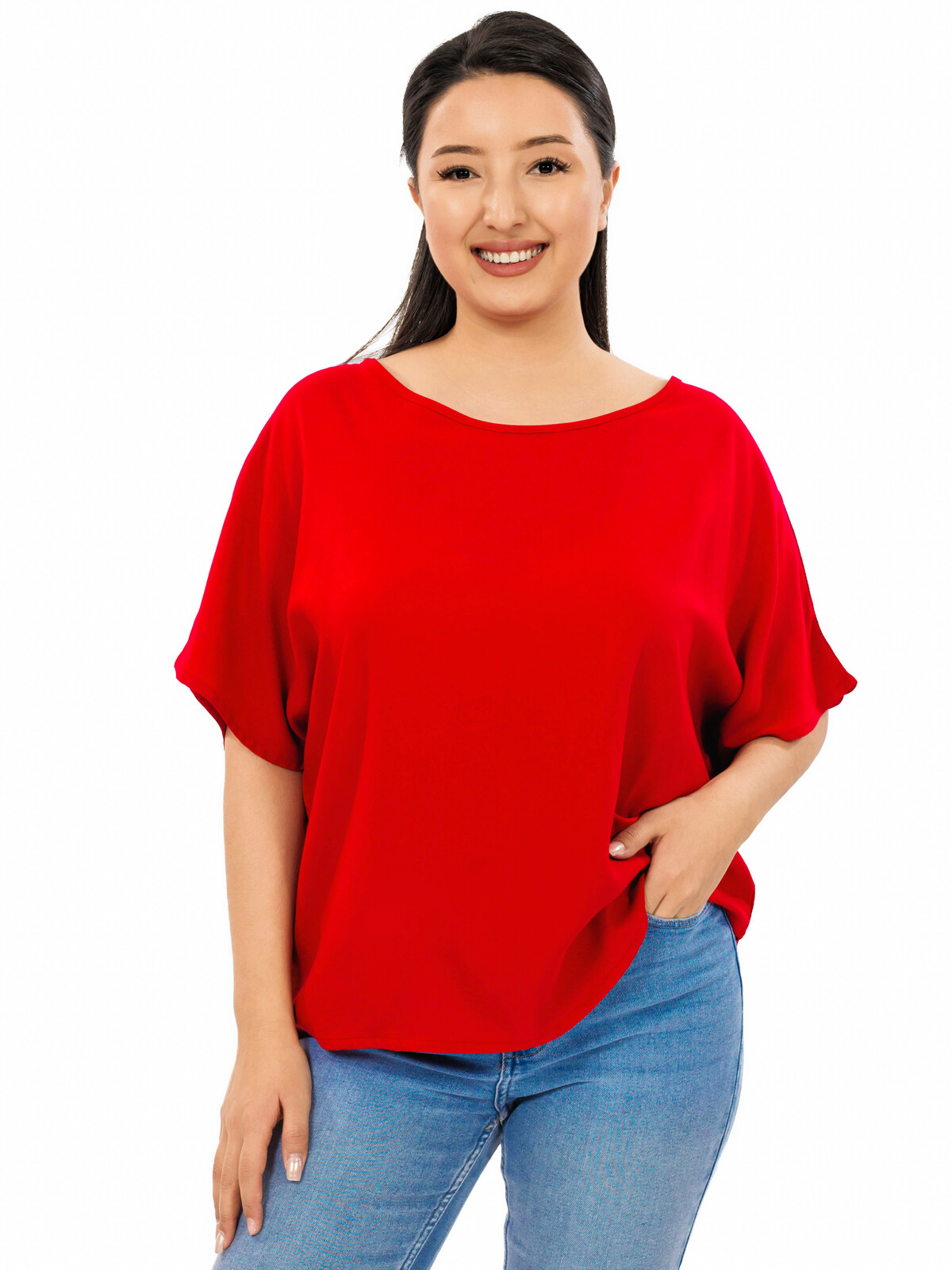Himalife Oversize top Plain Sara - červená Velikost: S/M