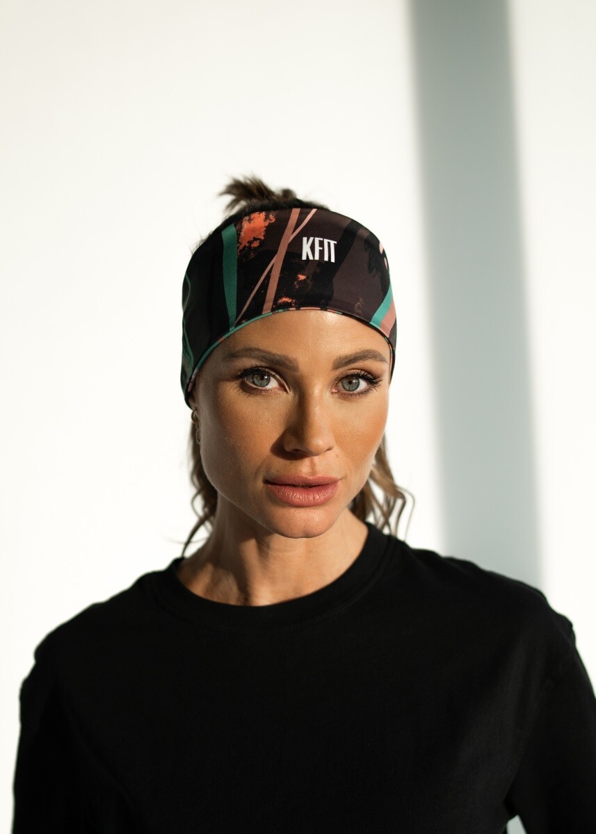 Čelenka kfit® terra černá/růžová/zelená uni