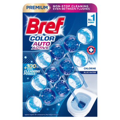 Bref WC blok Color Auto Active Chlorine, 3 × 50 g
