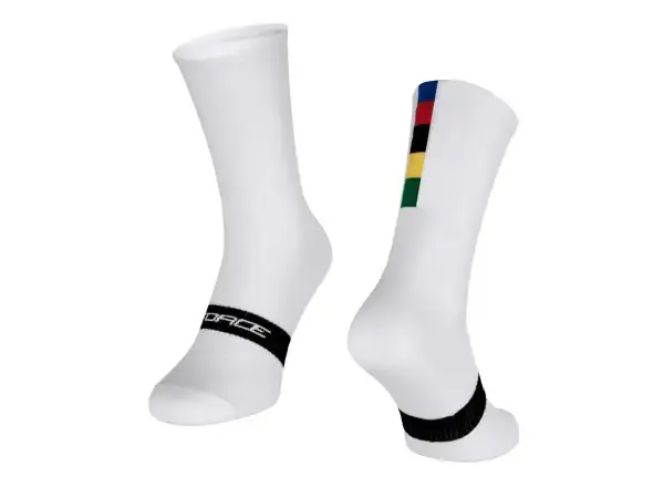 Force Long Pro Champion Slim cyklistické ponožky bilá vel. 36-41