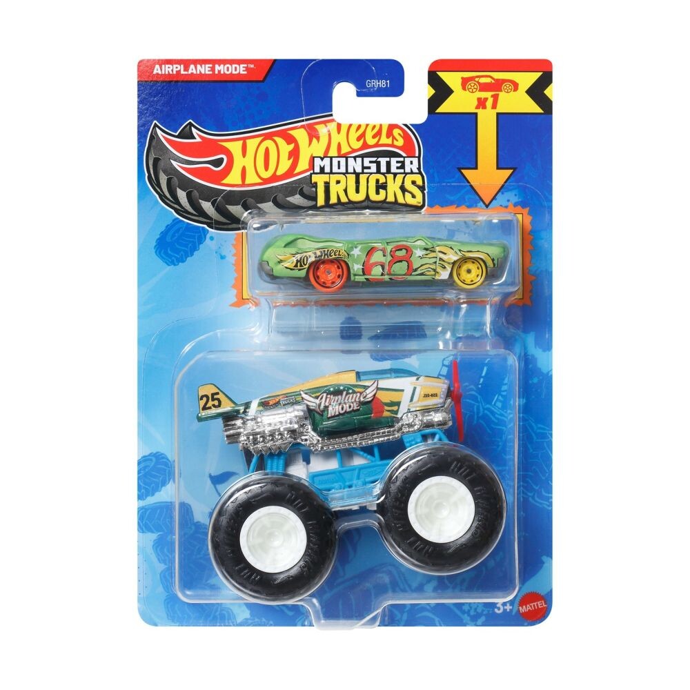 Mattel Hot Wheels Monster Trucks 1:64 s angličákem Airplane Mode