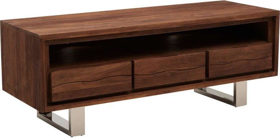 TV stolek z masivu akácie v tmavě přírodní barvě 140x52x50 cm Simla – Premier Housewares