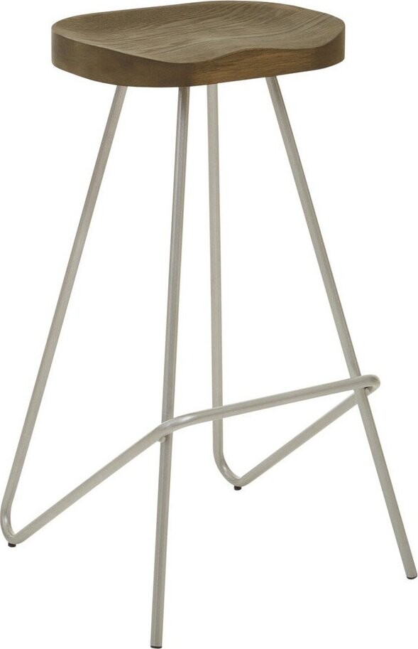 Barová stolička z jilmového dřeva ve stříbrné barvě/v přírodní barvě (výška sedáku 78 cm) District – Premier Housewares