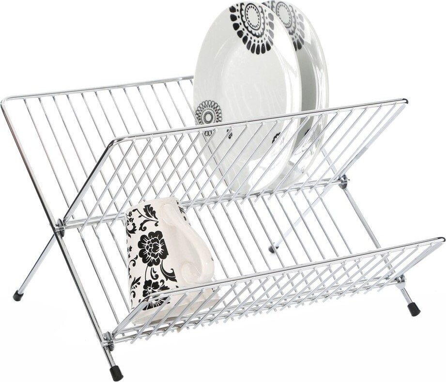 Dvoupatrový odkapávač z nerezové oceli ve stříbrné barvě 33x32 cm Laurie – Premier Housewares