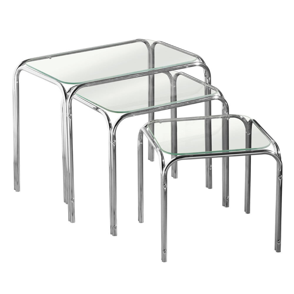 Odkládací stolky v sadě 3 ks se skleněnou deskou 30x46 cm Jordan – Premier Housewares