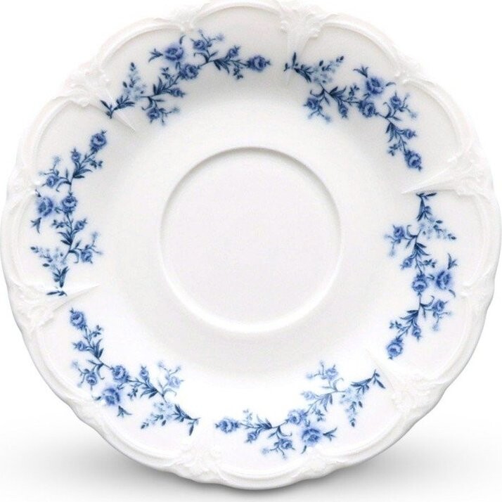 Bílý/modrý porcelánový podšálek ø 16,5 cm Retro – BonBistro