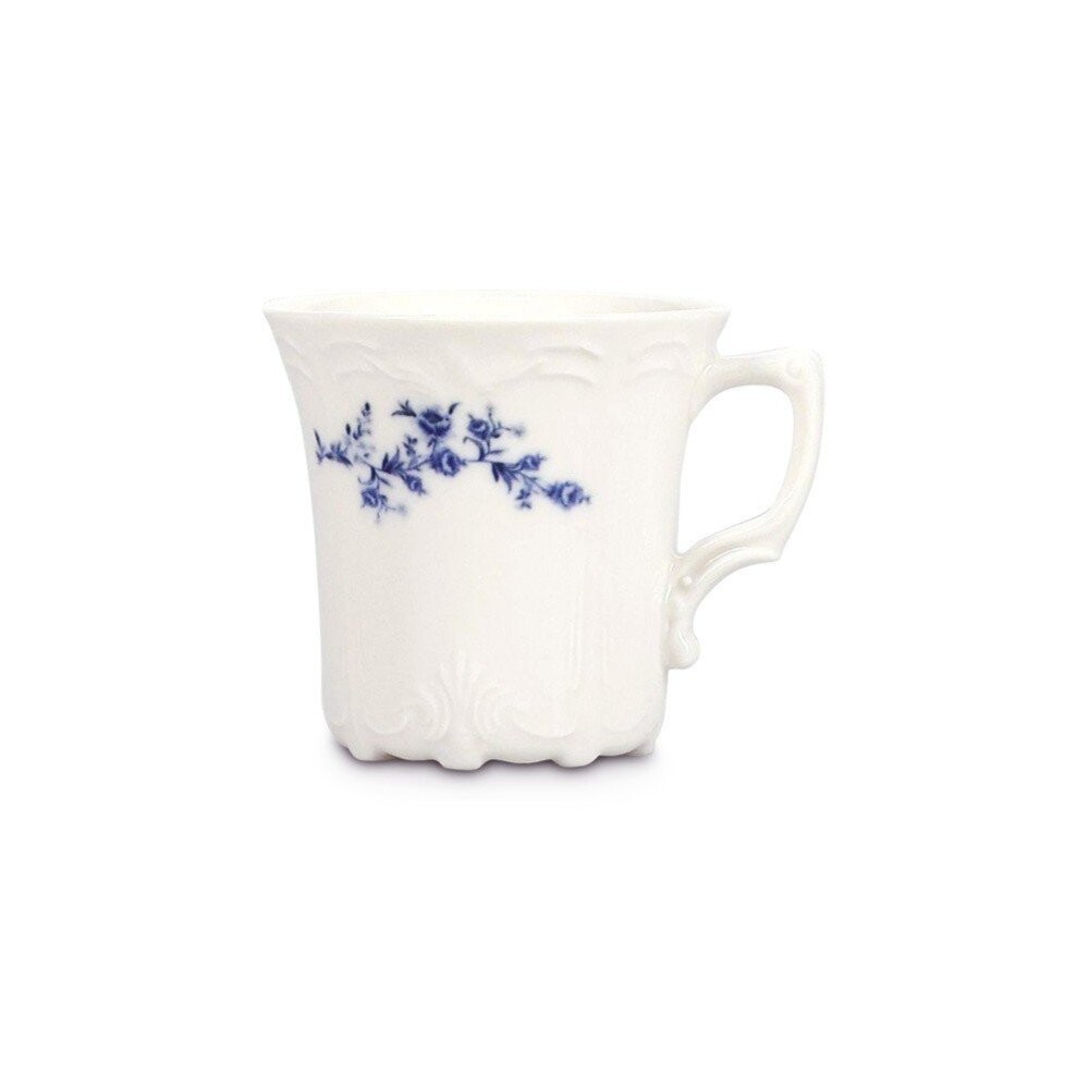 Bílý/modrý porcelánový šálek na cappuccino 200 ml Retro – BonBistro