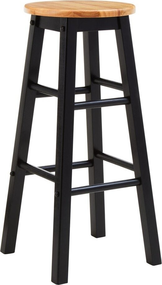 Černá/v přírodní barvě barová stolička z kaučukového dřeva (výška sedáku 74 cm) Chester – Premier Housewares