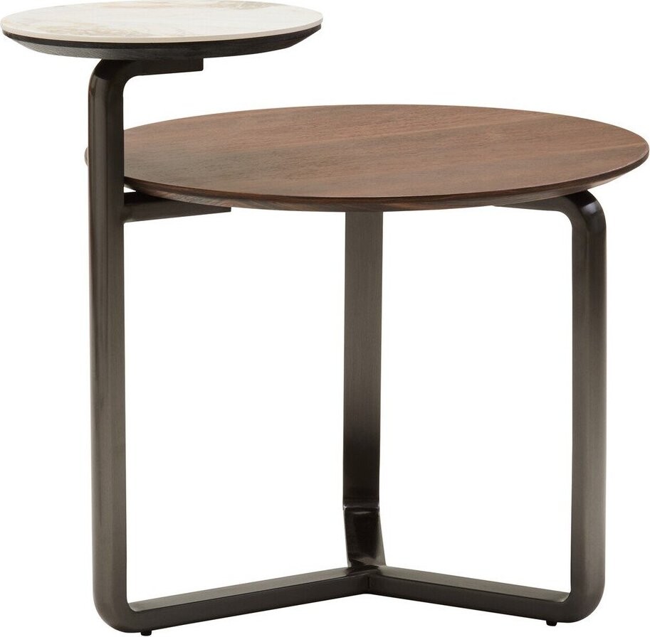 Hnědý kulatý konferenční stolek z eukalyptového dřeva 55x67 cm Imperia – Premier Housewares