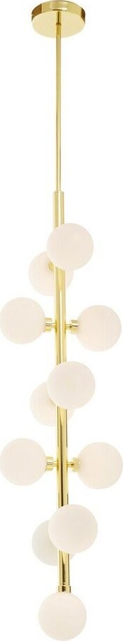 Bílé/ve zlaté barvě kovové závěsné svítidlo se skleněným stínidlem ø 27 cm Trieste – Premier Housewares